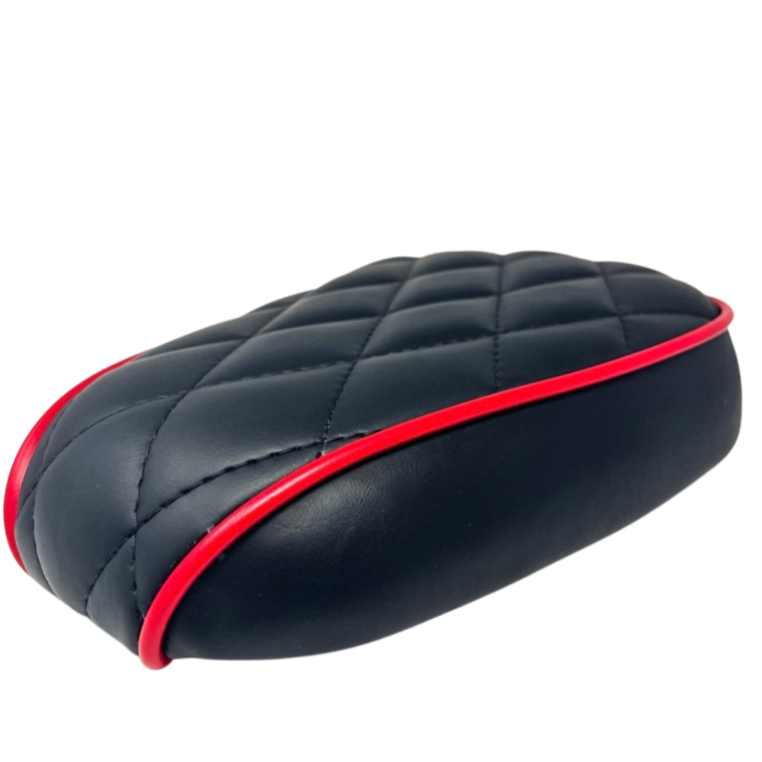 Custom Seat - Black / Red Piping / Red Stitching