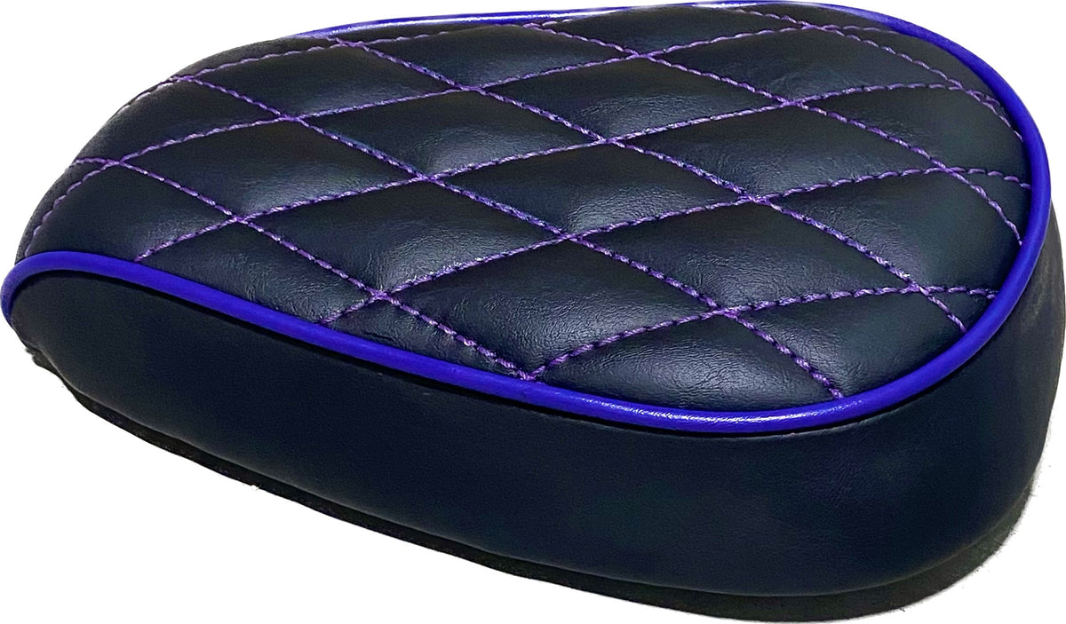 Custom Seat - Black / Purple Piping / Purple Stitching